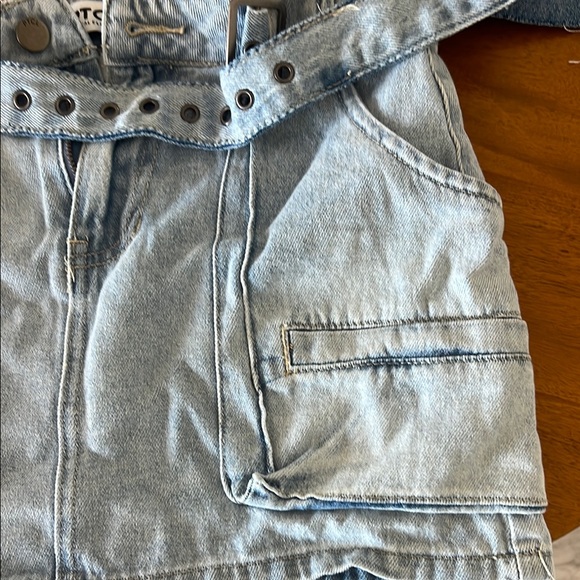 Denim Mini Skirt - Light Blue - Picture 3 of 4
